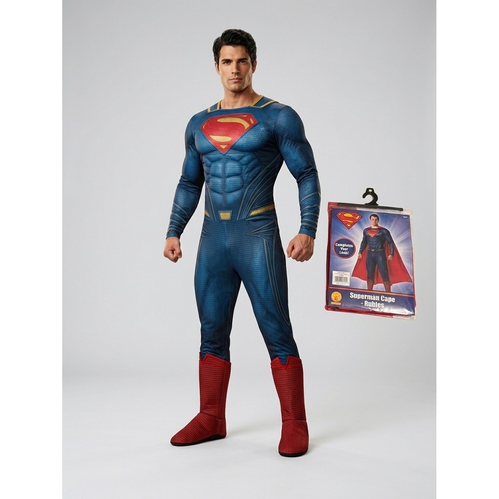 DC Comics Superman Infant Bodysuit Blue Long Sleeve Zipper Jumpsuit 24 Months